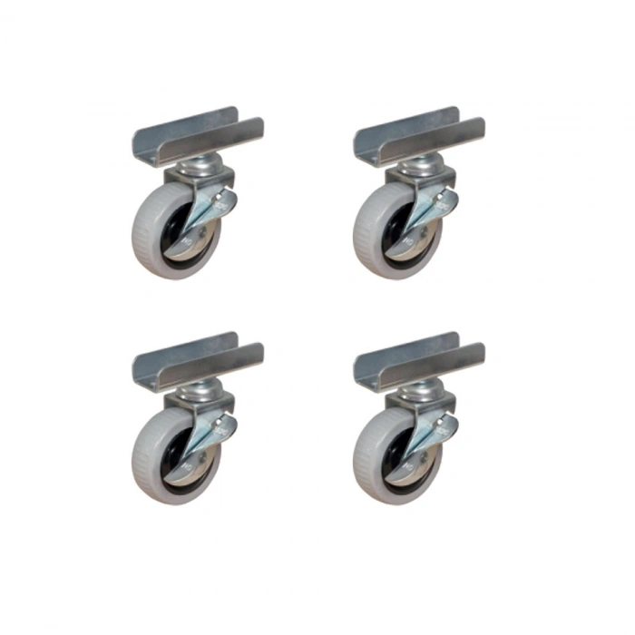 Furç Uzun-Sunta Bilyalı Teker (Frenli) - 20x50 - Gri - 18MM HKS185 - 4 Adet