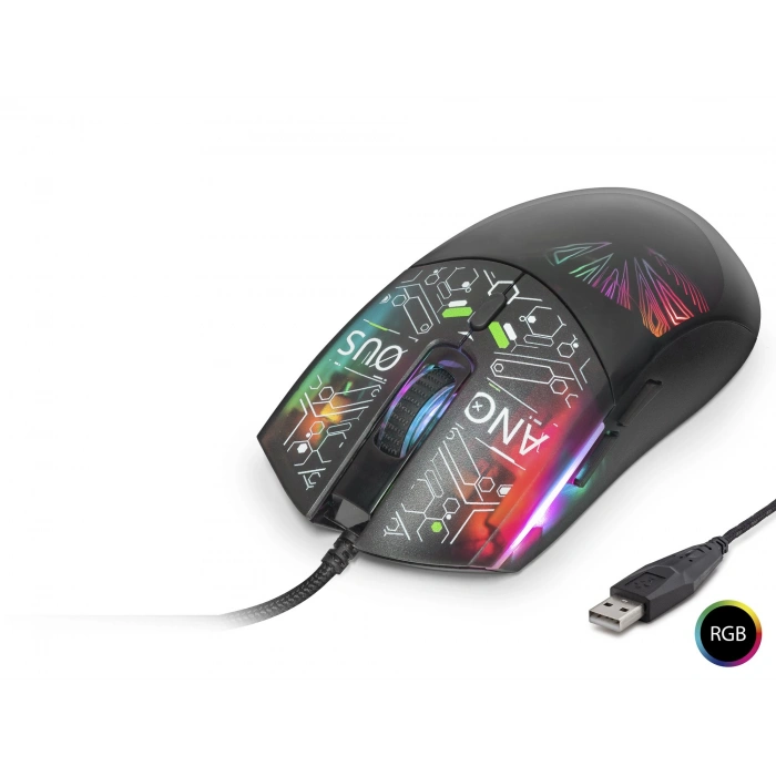 USB Kablolu Mouse 7200 Dpi (Rgb, Art Desenli, Siyah - G306C)
