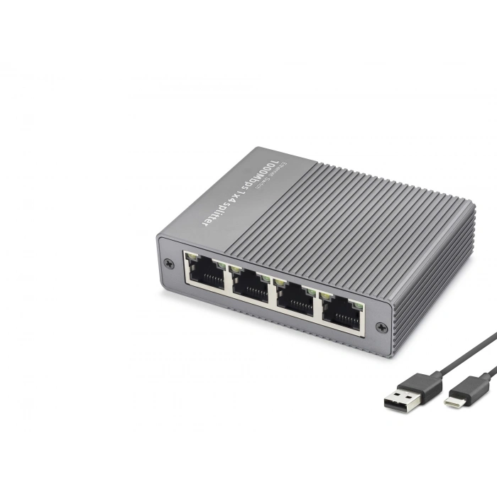 Gigabit Ethernet HUB Switch (5 Port, Type C, Güç Girişli, Gri - HDX1414)