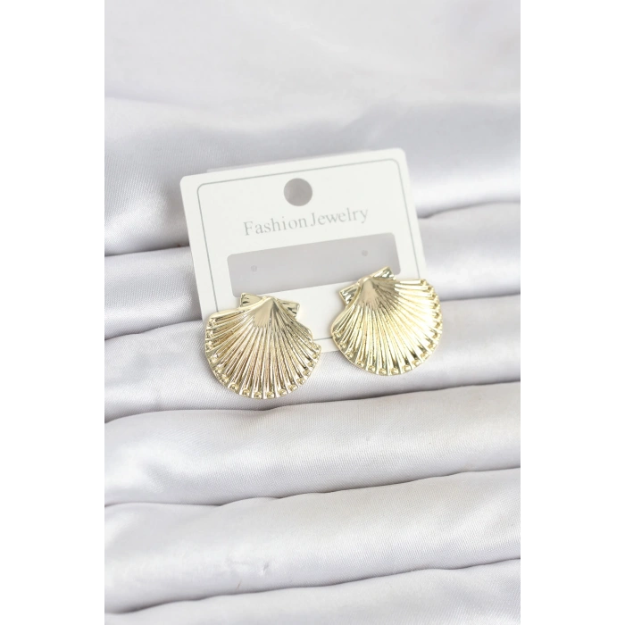 Gold Renk Pirinç Deniz Kabuğu Model Kadın Küpe