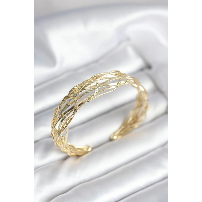 Gold Renk Pirinç Vintage Kadın Bileklik