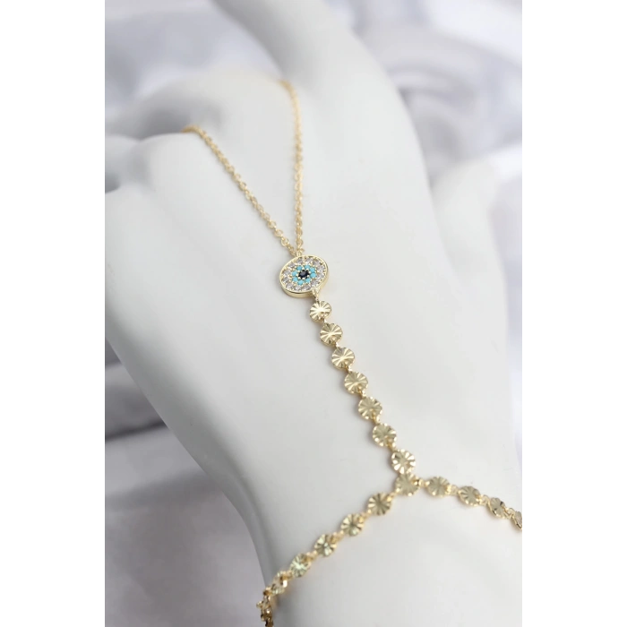 Gold Renk Pirinç Zirkon Taşlı Nazar Model Şahmeran