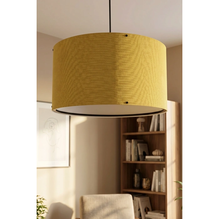 Hardal Kumaş Başlıklı Sarkıt Avize (35cm)