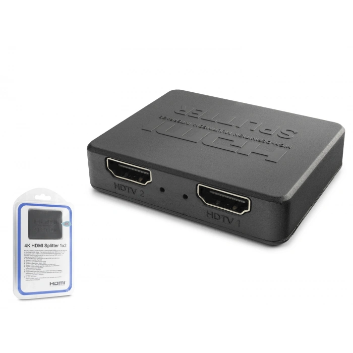 HDMI Splitter 4K 1 In 2 Out + Usb Güç Kablosu (HDX1371- Siyah)