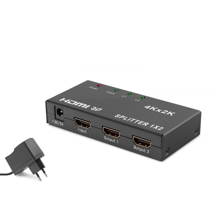 HDMI Splitter 4K 3D 1in 2Out (Siyah,HDX1295)