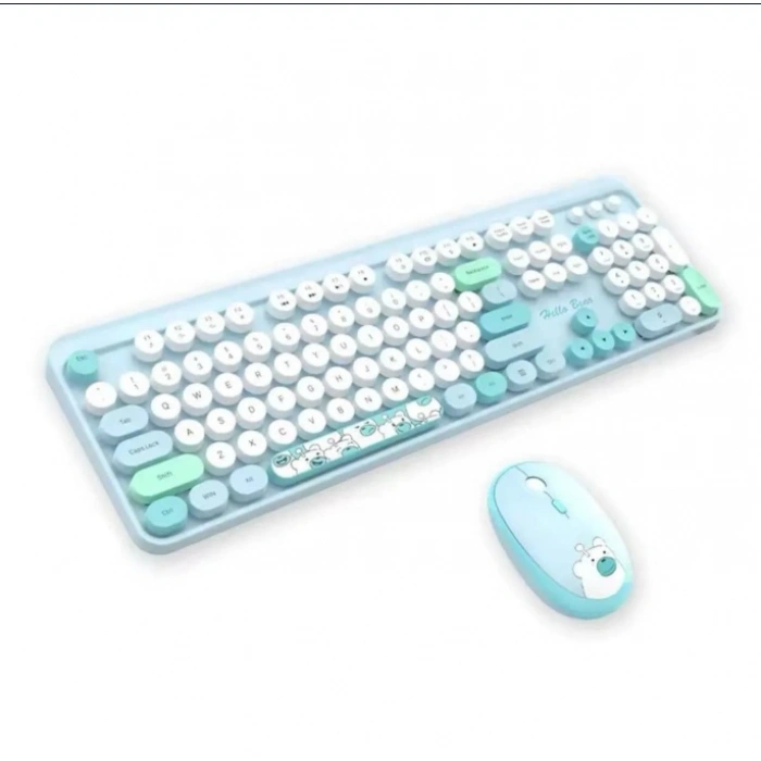 Klavye Mouse Set (Hello Bear Mavi)