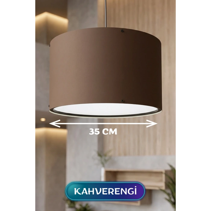 Kahverengi Kumaş Başlıklı Sarkıt Avize (35cm)