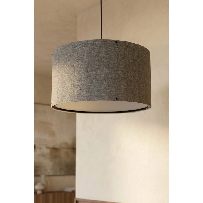 Koyu Gri Kumaş Başlıklı Sarkıt Avize (35cm)