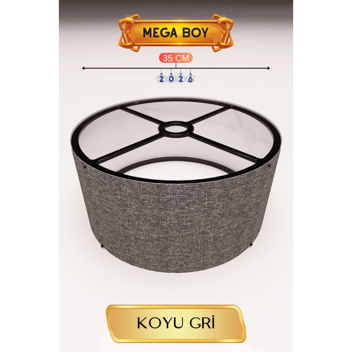Koyu Gri Lambader Başlığı (35cm)