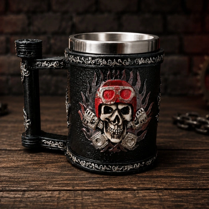 Metal Kupa Bardak (Kuru Kafa Motorcu Tasarımlı)