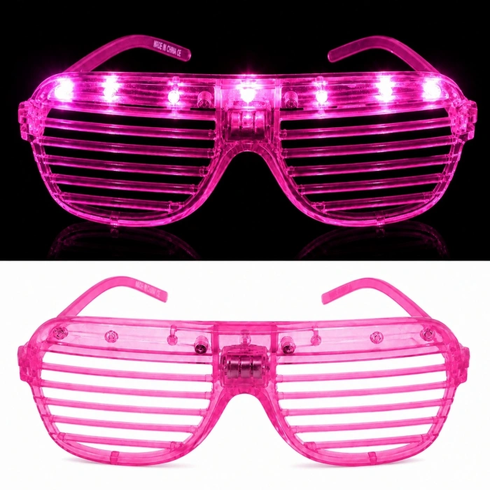 Parti Gözlüğü (Pembe,LED Işıklı,Panjur)