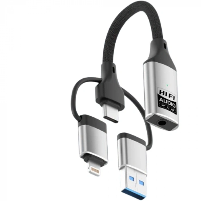 Usb To Aux Kulaklık, Ses Çıkışı (Lightning Type-C - ZR1206)