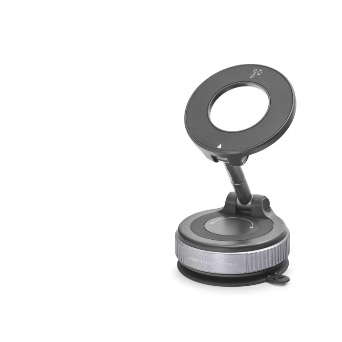 Araç Içi  Metal Telefon Tutucu (Manyetik, Vantuzlu, 360° Döner - Siyah - HDX8028)