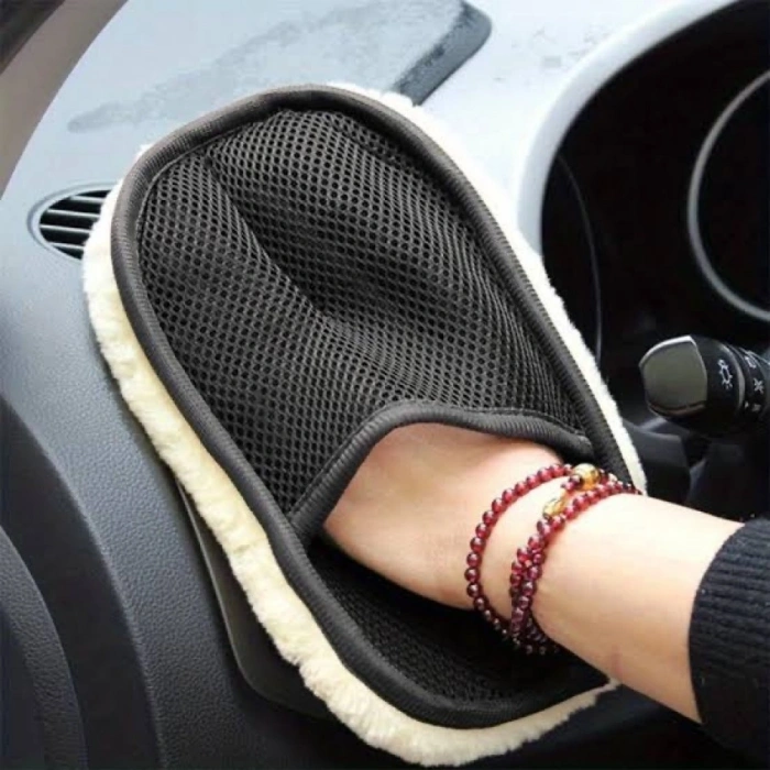 Mikrofiber Yün Araba Yıkama Eldiveni (Çizmez ve Yüksek Emici)