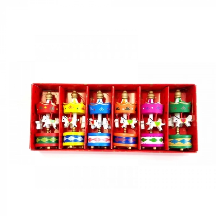 Mini Ahşap 6 lı Atli Karinca Renkli