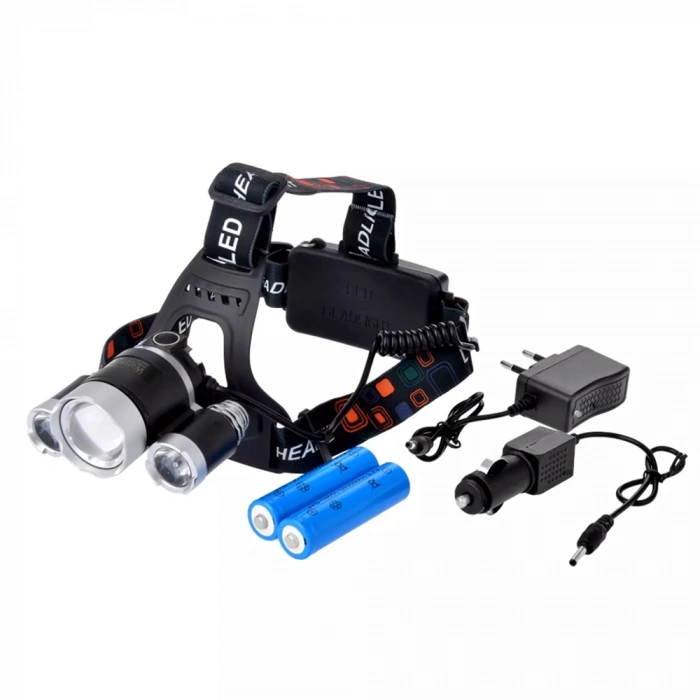 Şarjlı 3 Başlıklı LED Kafa Lambası (WT-256)