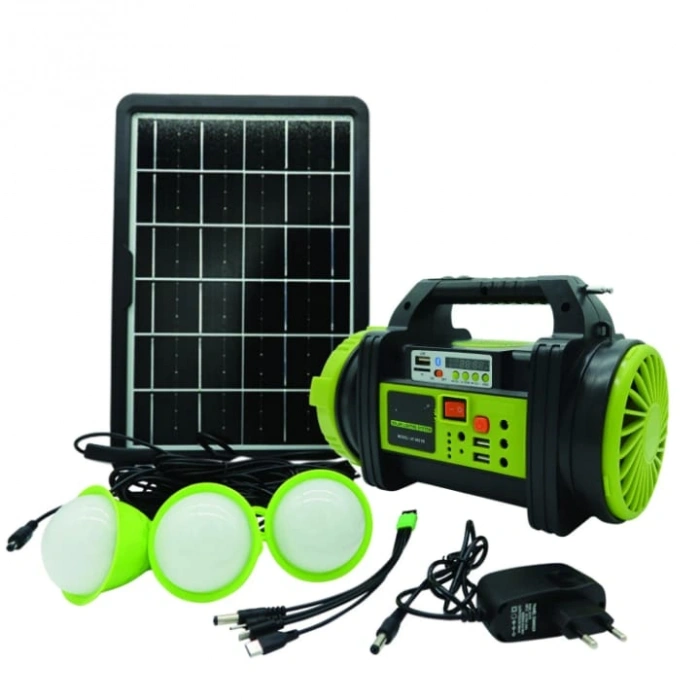Şarjlı Ev Aydınlatma Seti 30W (Solar, Radyo, Fan, Powebank WS-5683)
