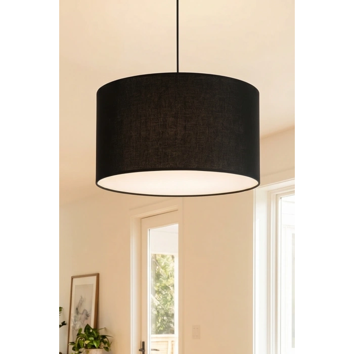 Siyah Kumaş Başlıklı Sarkıt Avize (35cm)
