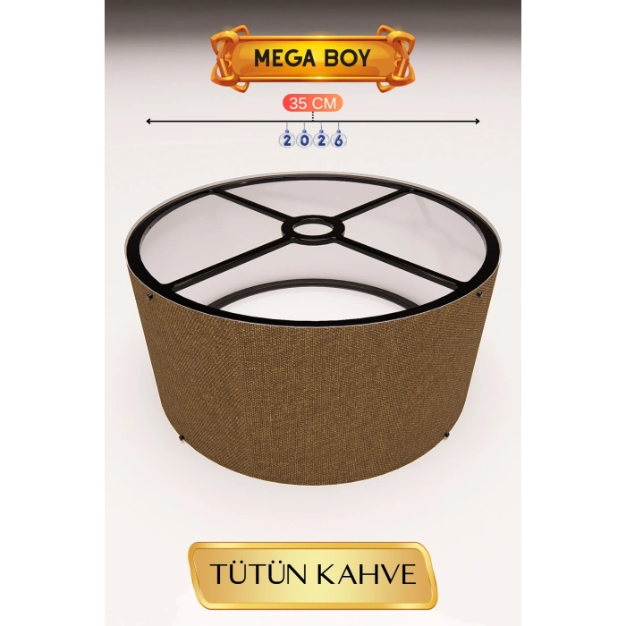 Tütün Kahve Lambader Başlığı (35cm)