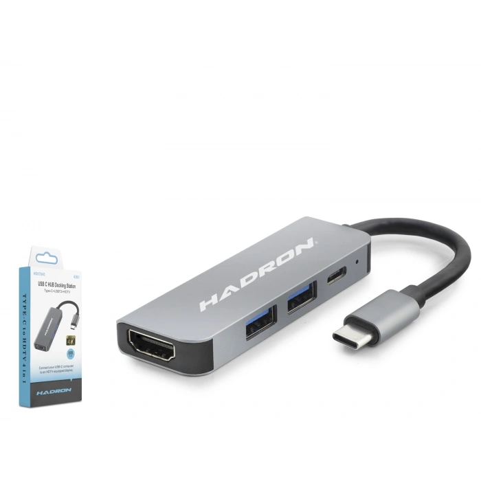 Type-C Combo Hub HDMI 4K USB3.0 Pd 4 Port (Gri,HDX7840)