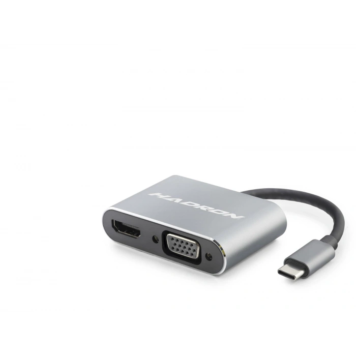 2 Port Type-C Combo Hub (Hdmi 4K, Vga, Gri - HDX7838)