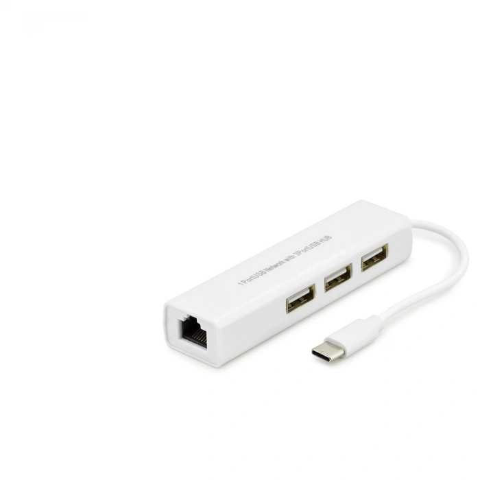 Type-C HUB Combo 3xUSB + Lan (Beyaz,HDX7007)