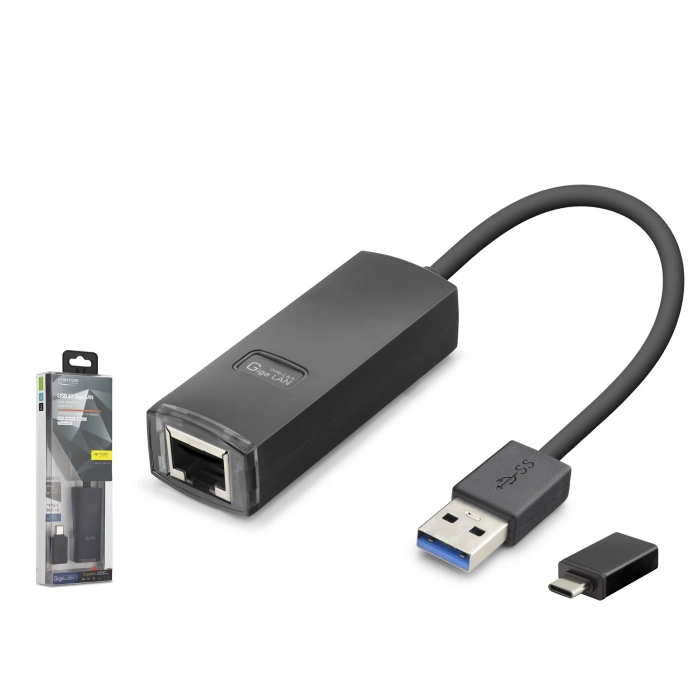 Ethernet Adaptör (USB 3.1, USB Type-c Gen1, Gigabit, Siyah-LAN03)