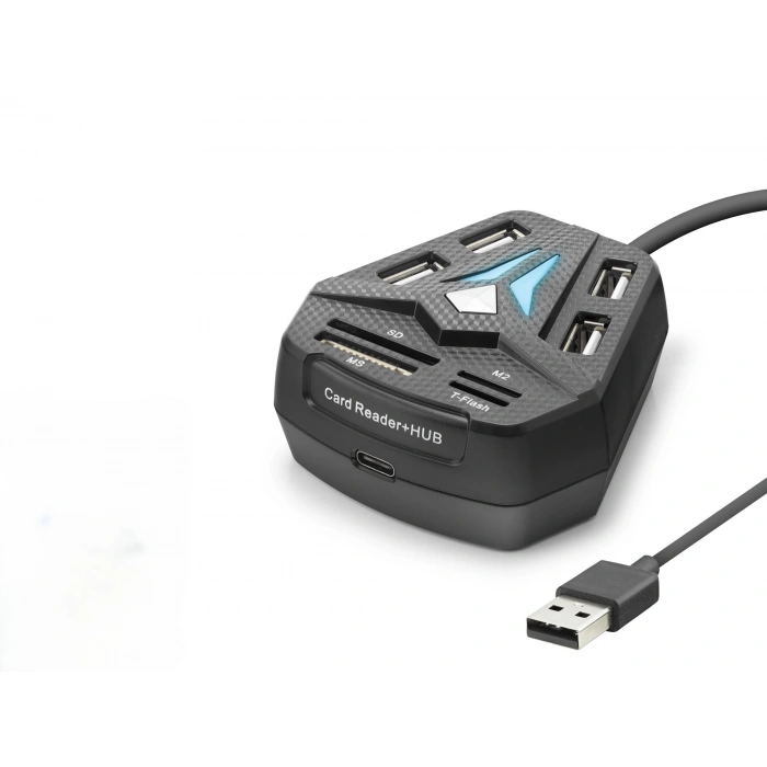 USB Combo Hub Kart Okuyucu 8 Port (Siyah - A068B)