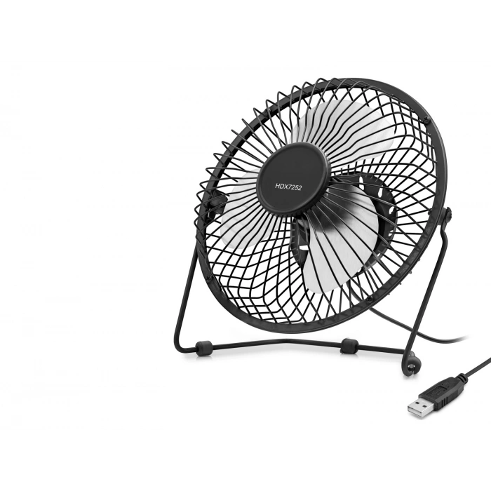 Usb Şarjlı Metal Vantilatör 18 cm (Ayaksız, Siyah Beyaz - HDX7252)