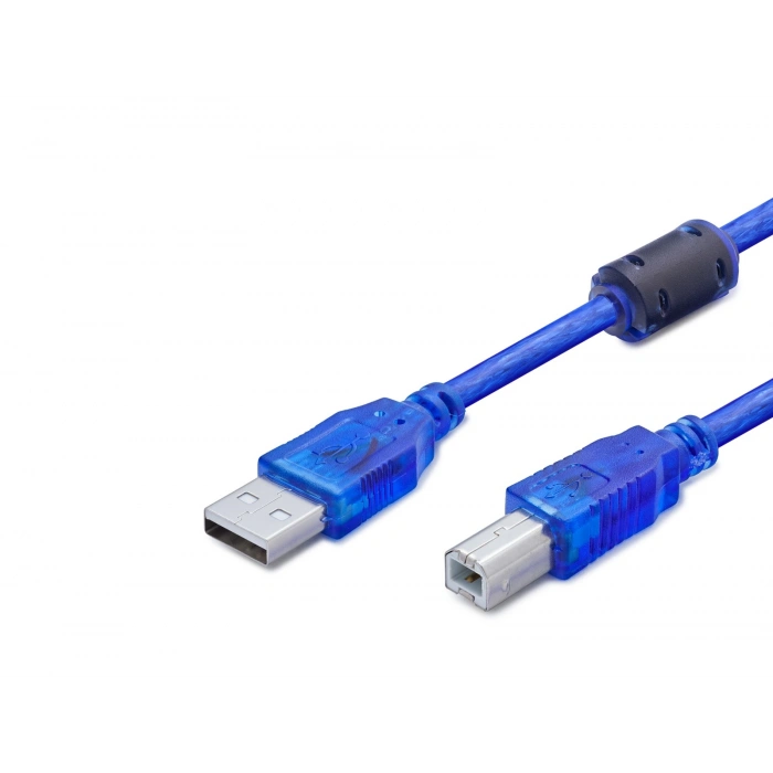 USB Printer (Yazıcı) Kablosu 3 Mt (Şeffaf Mavi - HDX7502)