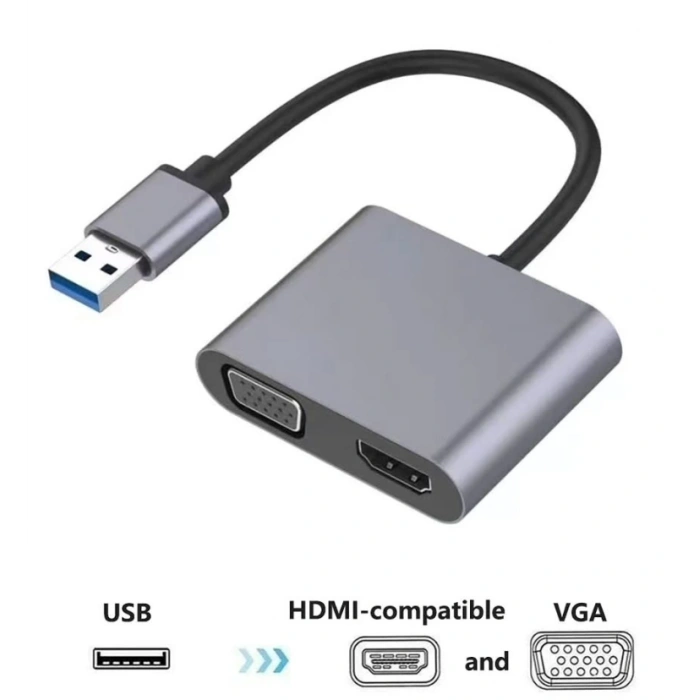 Usb To Hdmi+Vga (1080 P Hd09 - ZR650)