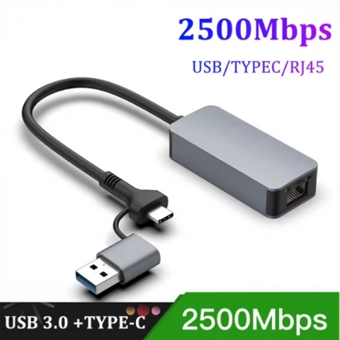 Usb/Type C To 2.5G Ethernet Çevirici (ZR1144)
