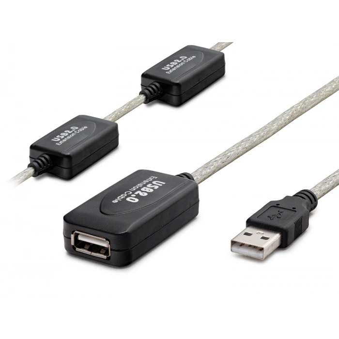 USB 2.0 Uzatma Kablosu 30 Mt (Silver Siyah - HDX7546)