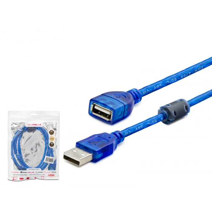 USB Uzatma Kablosu 3 M (HDX7535Şeffaf Mavi̇)