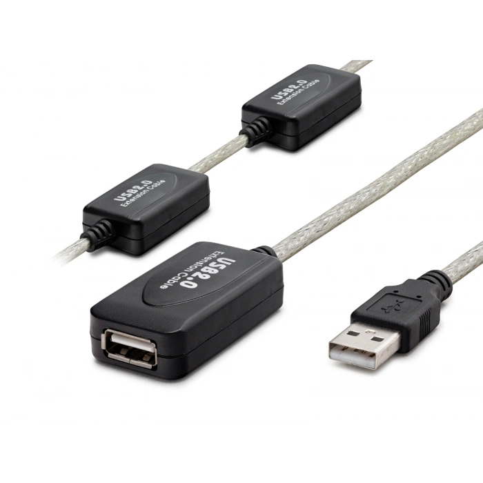 USB 2.0 Uzatma Kablosu 30 Mt (Silver Siyah - HDX7525)