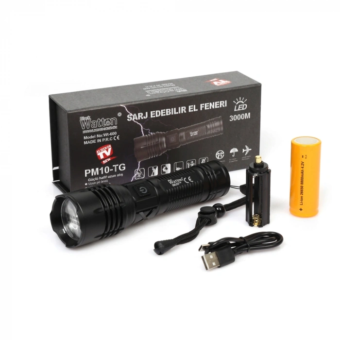 Uzun Menzilli 3000 Lümen LED El Feneri (WT-600)
