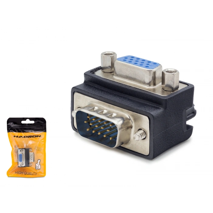 Vga Erkek Dişi Adaptör (90 Derece Açılı- Siyah HDX5045)