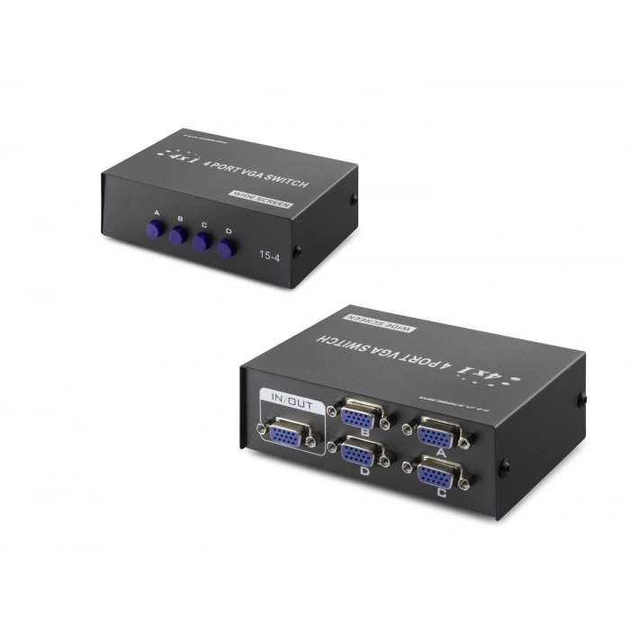 Vga Switch 4 In 1 Out 54 Mhz - Siyah HDX1329