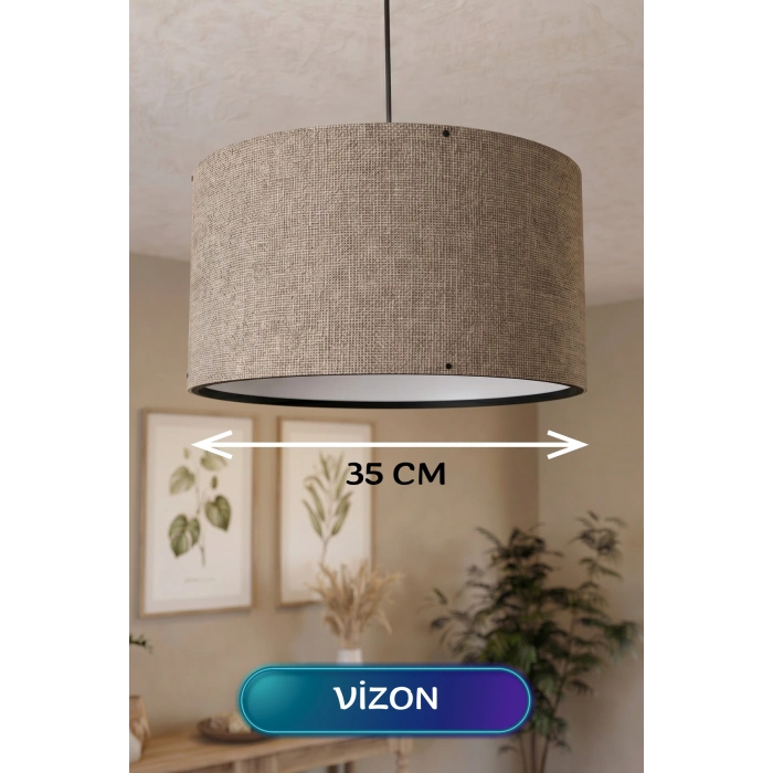 Vizon Kumaş Başlıklı Sarkıt Avize (35cm)