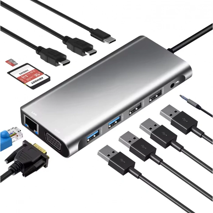 ZR610 Type-C 12 İn 1 Çift Hdmı
