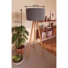 Antrasit Gri Kumaş Başlık 3 Ayaklı Tripod Lambader