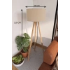 Bej Kumaş Başlık 3 Ayaklı Tripod Lambader