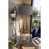 Koyu Gri Kumaş Başlık 3 Ayaklı Tripod Lambader