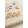 3 lü Set Çiçek Model Gold Renk Kadın Küpe