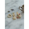 3 lü Set Gold Renk Çiçek Model Küpe