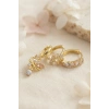 3 lü Set Gold Renk Zirkon Taşlı Kelebek Model Küpe
