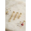 3 lü Set Küpe Gold Renk Kutup Yıldızı Detaylı