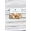 316L Çelik Gold Renk Düğme Model Kadın Küpe