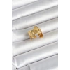 316L Çelik Gold Renk Lotus Model Kadın Yüzük