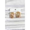 316L Çelik Gold Renk Motif Desen Model Kadın Küpe